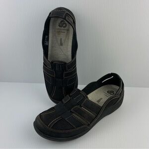 Clarks Cloudstepper Shoes Black Size 8 Slip on Loafers